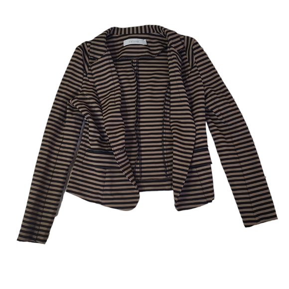 NWOT Naivee women's black & brown stripped with pockets blazer jacket top, XS - Picture 5 of 8